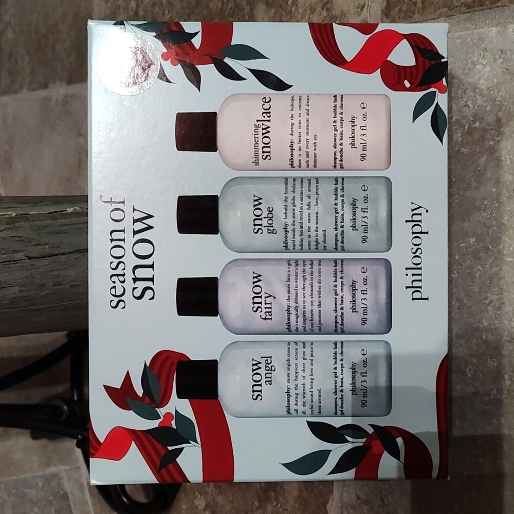 NWT, Philosophy, Season of Snow - 4- 3oz. Snow Angel, Snow Fairy, Snow Globe an